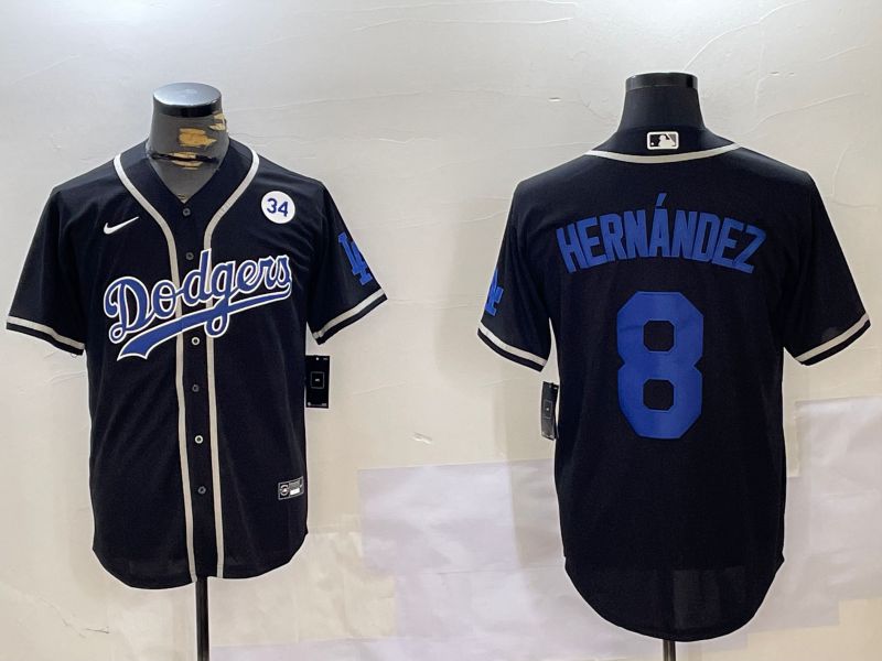 Men Los Angeles Dodgers #8 Hernandez Black Game 2024 Nike MLB Jersey style 11201->los angeles dodgers->MLB Jersey